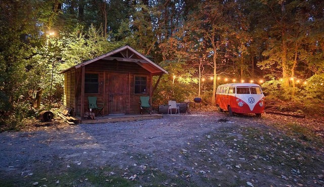 VW Bus Campsite & Very Small Cabin on the Water!