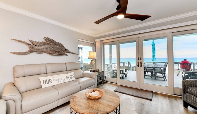 Walk out the deck to the sand - Beachfront Home - DRIFT AWAY