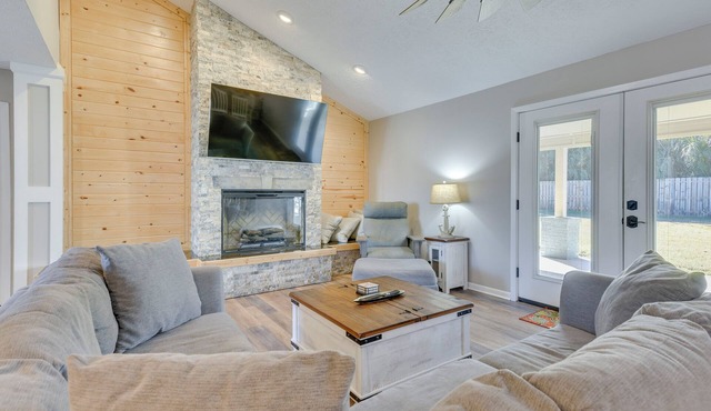 Walk to Gulf: Tranquil Home w/Yard in PCB!