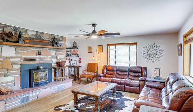 Walk to Rainbow Lake: Cabin w/Game Room & Yard