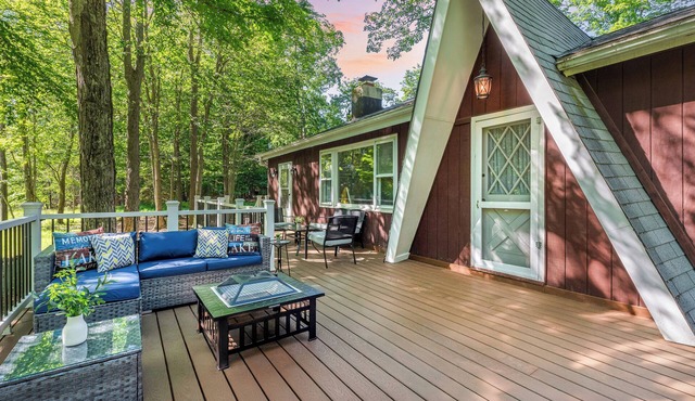 Walk to the Lake | Firepit, Deck, Sunroom, Fireplace | Tomhickon by AvantStay