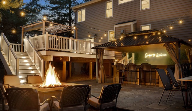 Walk to Top-Rated Restaurants & Trails! 7BR w/HotTub Gazebo & Built-in FirePit!