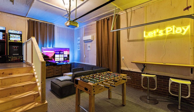 Walk to town center, game room, large backyard