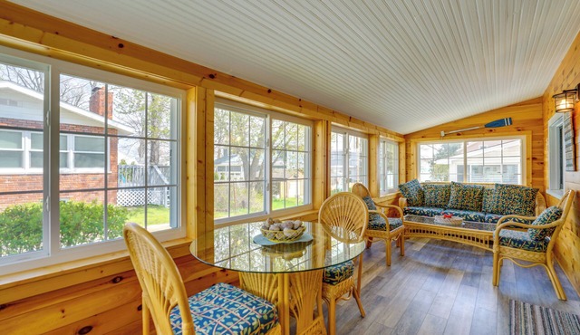 Walk to Beach! Lake Huron Getaway w/Sunroom