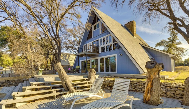 Warm A-Frame Cabin w/ Dock on Lake Brownwood!