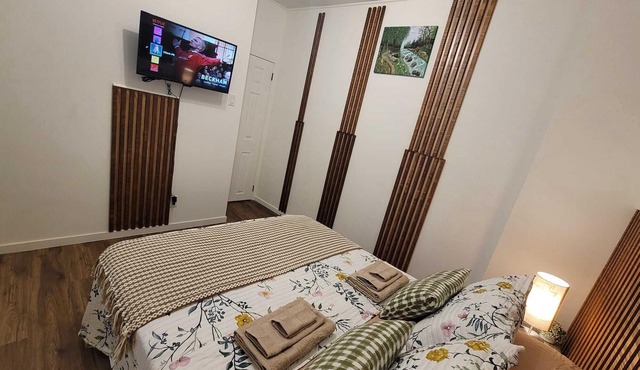 Warm cozy 1 bedroom apartment close to Hwy, wifi, netflix, prime, free parking