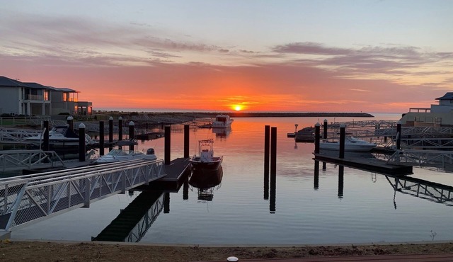 Water side marina holiday house with great views from the deck over the water.