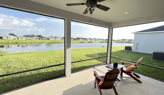 Water View 4-bedroom new home with patio