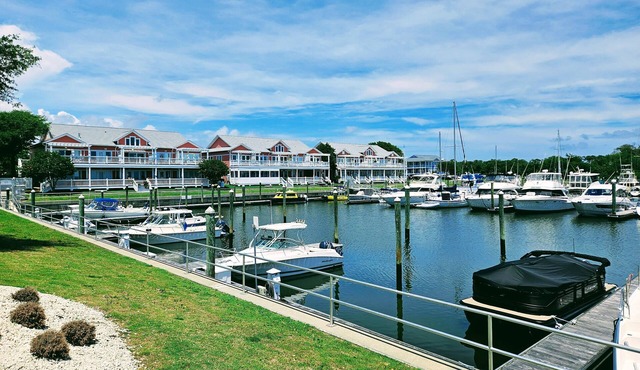 Water view condo overlooking Marina, with private deck