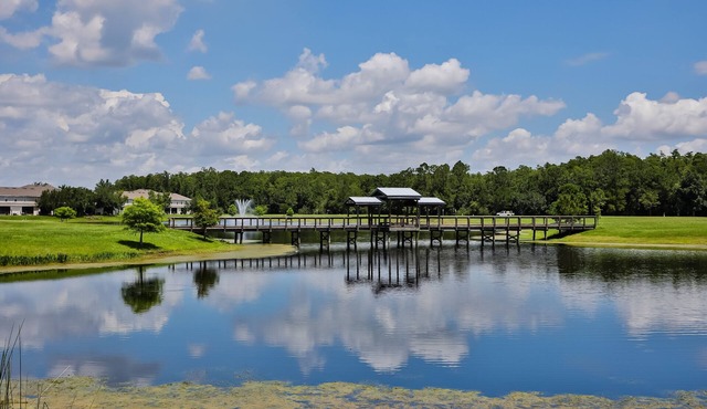 Water view retreat with lanai, heated pool, pool spa, game room, & AC