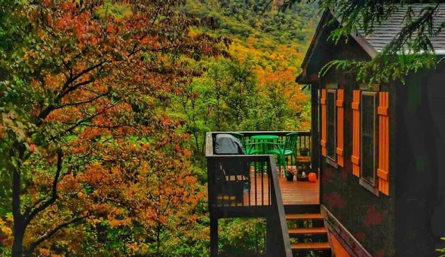 Waterfall & Mountain views| Hot Tub| Sleeps 2