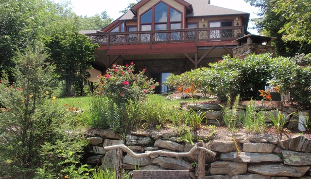 Waterfall View! Large Deck, Hot Tub, Outdoor Fire Pit!