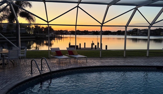 Waterfront 3BR in The Moorings of Vero Beach, private pool & dock, pets welcome.