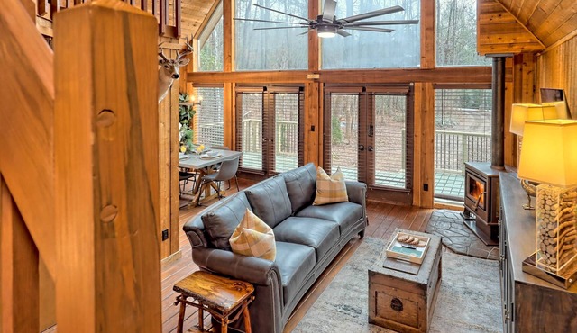 Waterfront A-frame, ATV & Off-Road, Hot Tub, Outdoor Kitchen, Firepit, Helen, GA