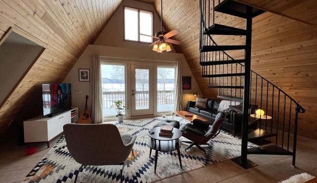 Waterfront A-Frame — Walkable Pepin & River Views