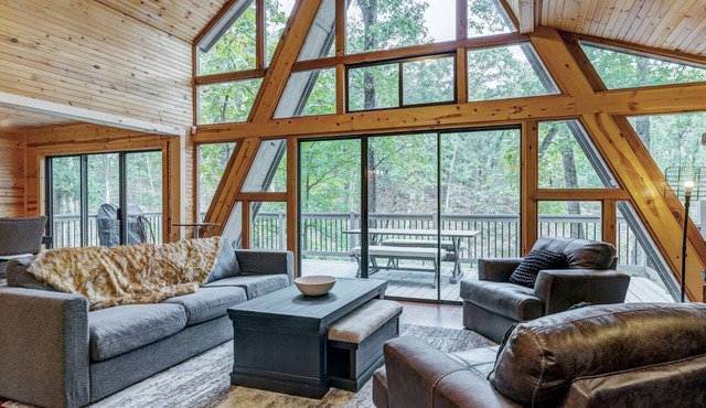Waterfront A-Frame with Hot Tub