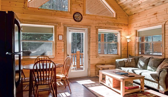 Waterfront cabin with bridge, private hot tub, & WiFi - near National Forest