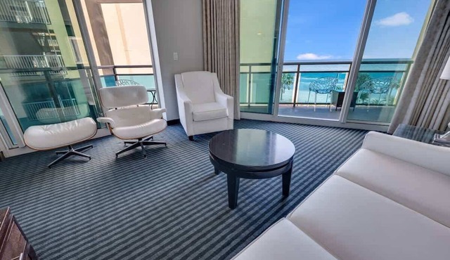 Waterfront condo with pool & hot tub