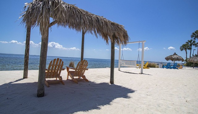 Waterfront condo with sunset views of Tampa Bay.