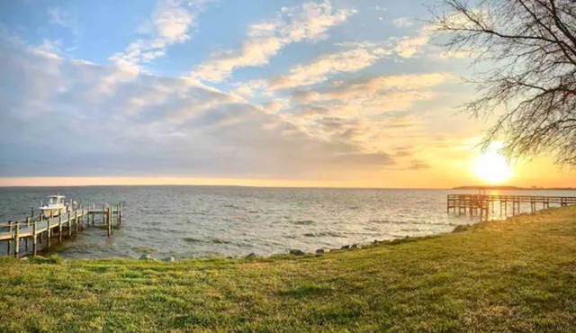 Waterfront+Dock+Beach+Kayak+Paddleboards+Arcade Console Table+Fire pit