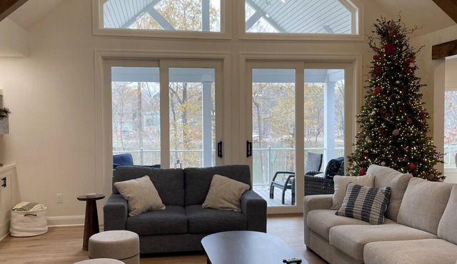 Waterfront escape on Lake Barkley with a gentle slope and private dock.