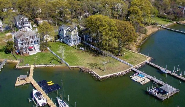 Waterfront Estate w/Private Beach + Dock