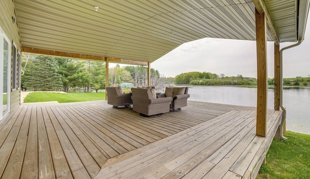 Waterfront Evart Getaway w/Fire Pit on 82 Acres!