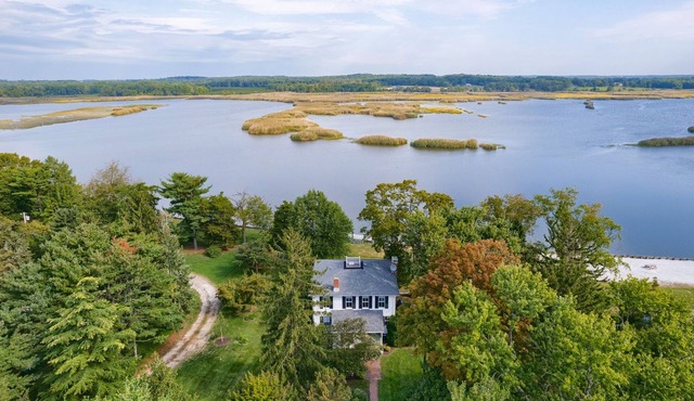 Waterfront Farmhouse Retreat w/Hot Tub & Fire Pit