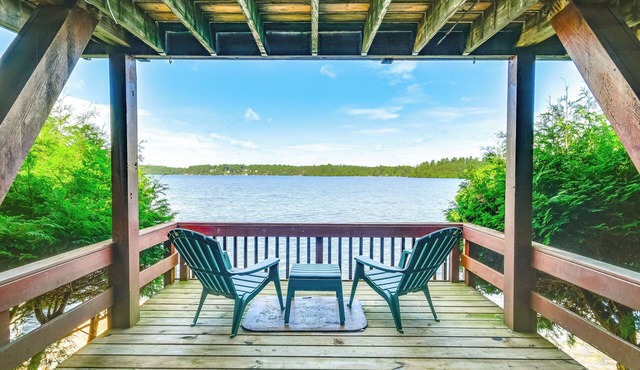 Waterfront Harrisville Home w/Outdoor Fireplace!