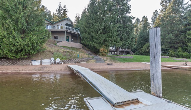 Waterfront Home on Sandy Beach on Lake Coeur D'Alene