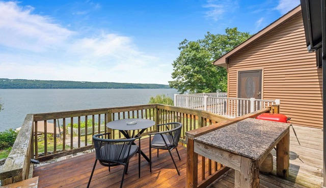 Waterfront Home on Seneca Lake Wine Trail - Hot Tub with Sunset View