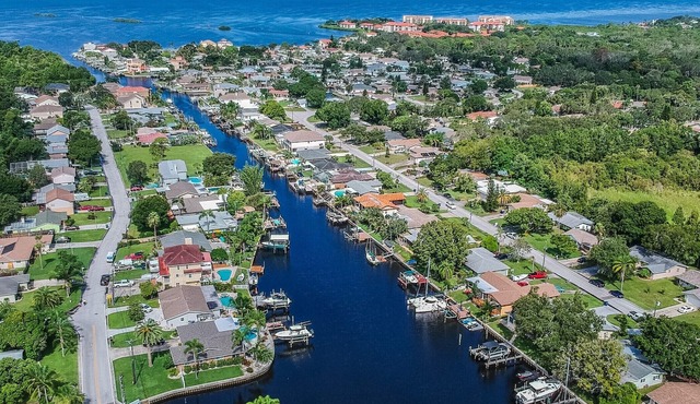 Waterfront home with dock. Pontoon boat available for fishing and beaches.