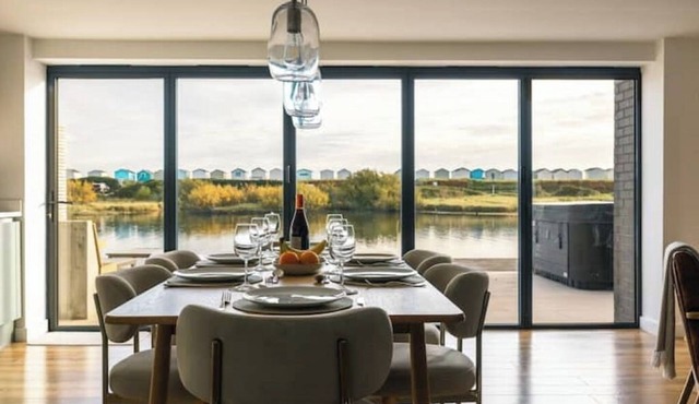 Waterfront home with hot tub/sauna