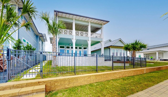 Waterfront home with private pool, community kayaks, grill, open layout, & AC