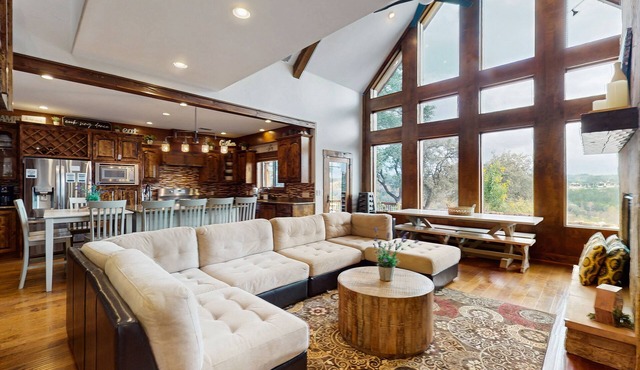 Waterfront home with private pool, patio & amazing sunset view