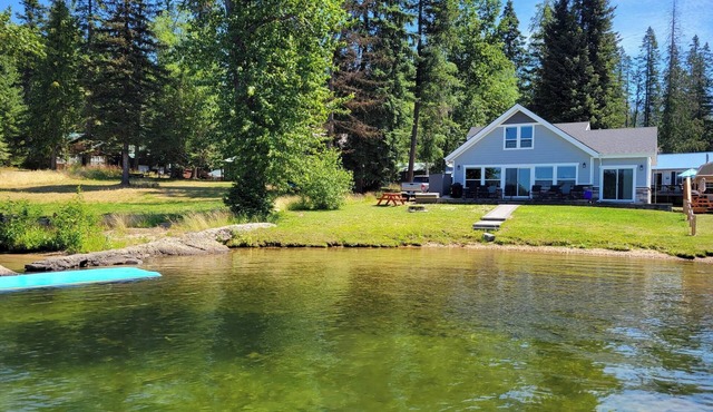 Waterfront house on Priest Lake with private lake frontage.