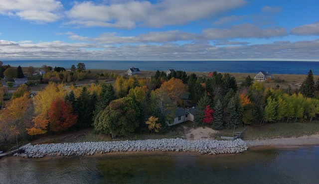 Waterfront house with private dock and beach in Grand Marais, MI