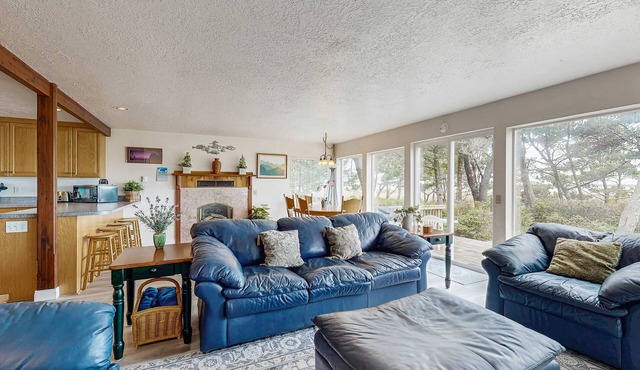 Waterfront house with bay and ocean views large deck and quiet location