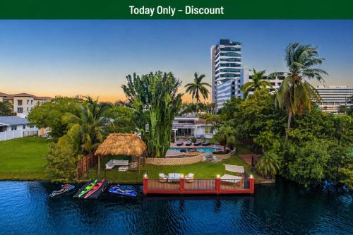 Waterfront Jungle House Firepit Sunset and more