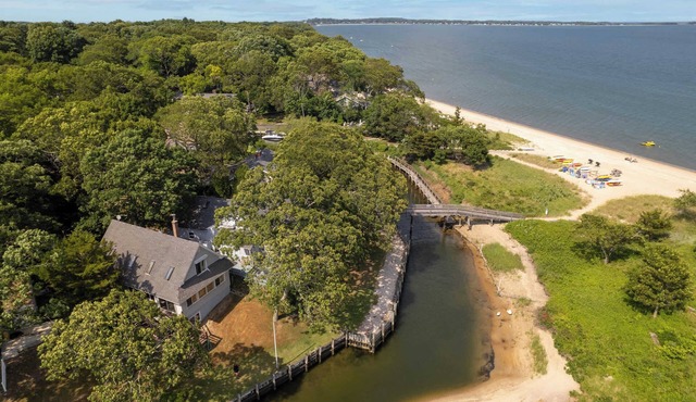 Waterfront Lagoon Home w Dock Near Orient & Greenport