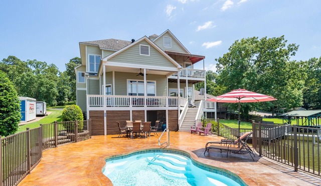 Waterfront Lake Hamilton Home | Pool, Hot Tub, A+ Views, Dock, Huge Game Room