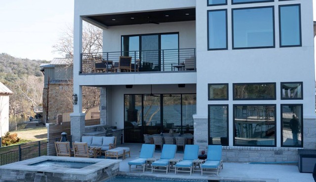 Waterfront Lake LBJ Luxury Home- Heated Pool, Fishing Dock & Views- Sleeps 22