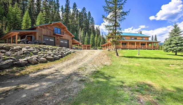 Waterfront Log Home w/95 Acres on Yaak River