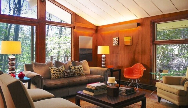 Waterfront Mid-century Modern Gem Surround by Forever Wild Land