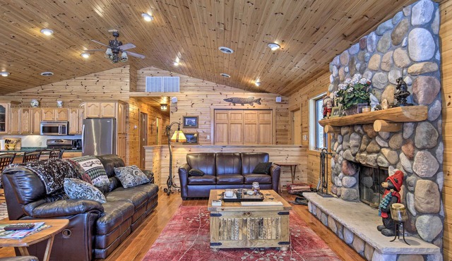 Waterfront Pike Lake Retreat: Snowmobile Paradise