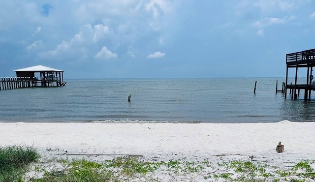 Waterfront private sandy Bay Beach & private pathway to Gulfside. Bring dogs!