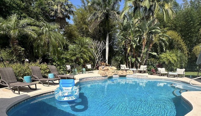Waterfront Resort Style Oasis ~ 2 Acres, Heated SW Pool, Fire Pit, Outdoor Games
