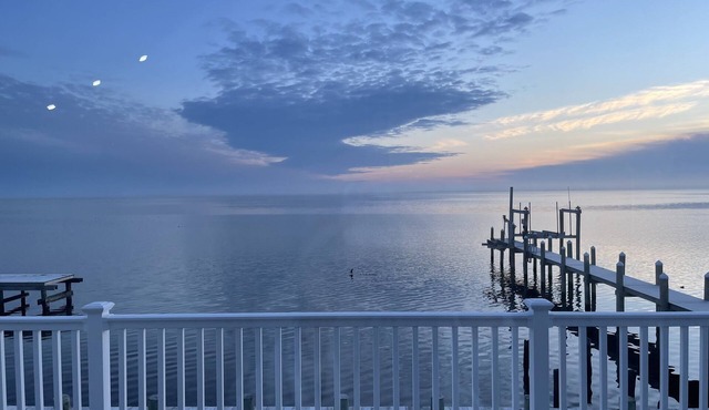 Waterfront retreat with panoramic bay views of LBI and Barnegat Light.