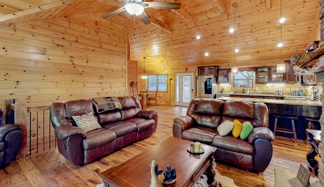 Waterfront upgraded home with 2 fireplaces, firepit, large decks, hammock, & AC