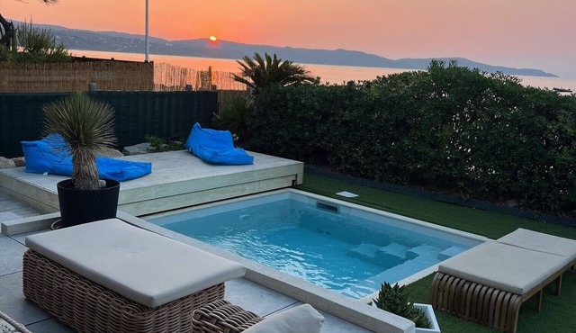 Waterfront villa with pool